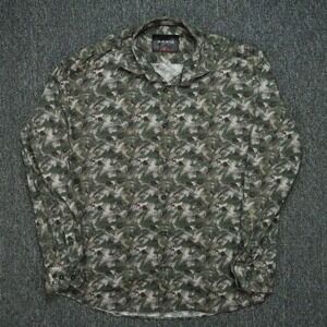 Maceoo‎ Shirt Mens Medium 3 Green Abstract Fibonacci Forest Long Sleeve